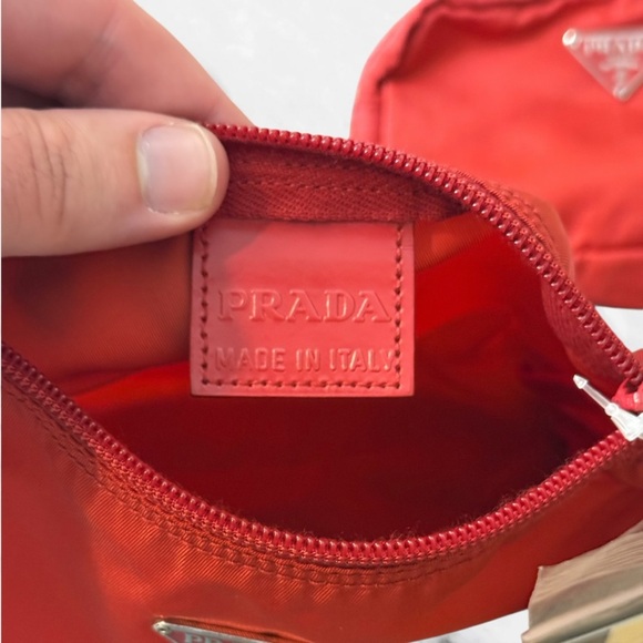 PRADA Necessaire Tessuto Vela Nylon Cosmetic Pouch Set in Rosso Red NWT COA - Picture 9 of 12